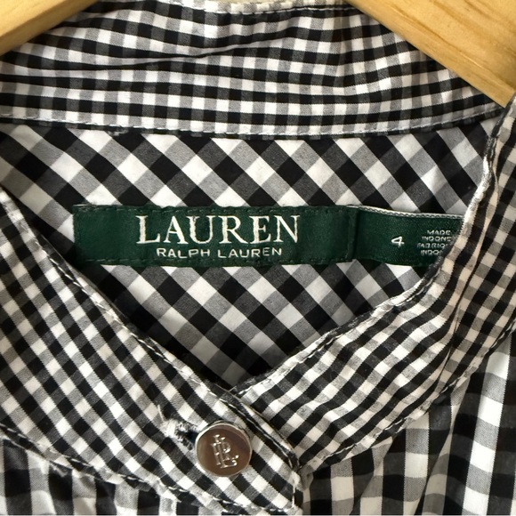 Ralph Lauren | Cotton Gingham Shirt Dress | Classic Button Front | Size M - Picture 7 of 8